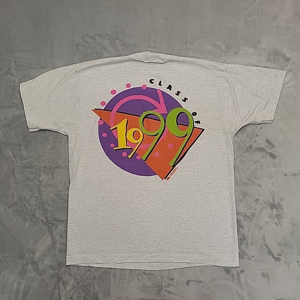 VTG Class Of 1999 Shirt Mens L Gray Single Stitch‎ Retro Graduation Made In USA